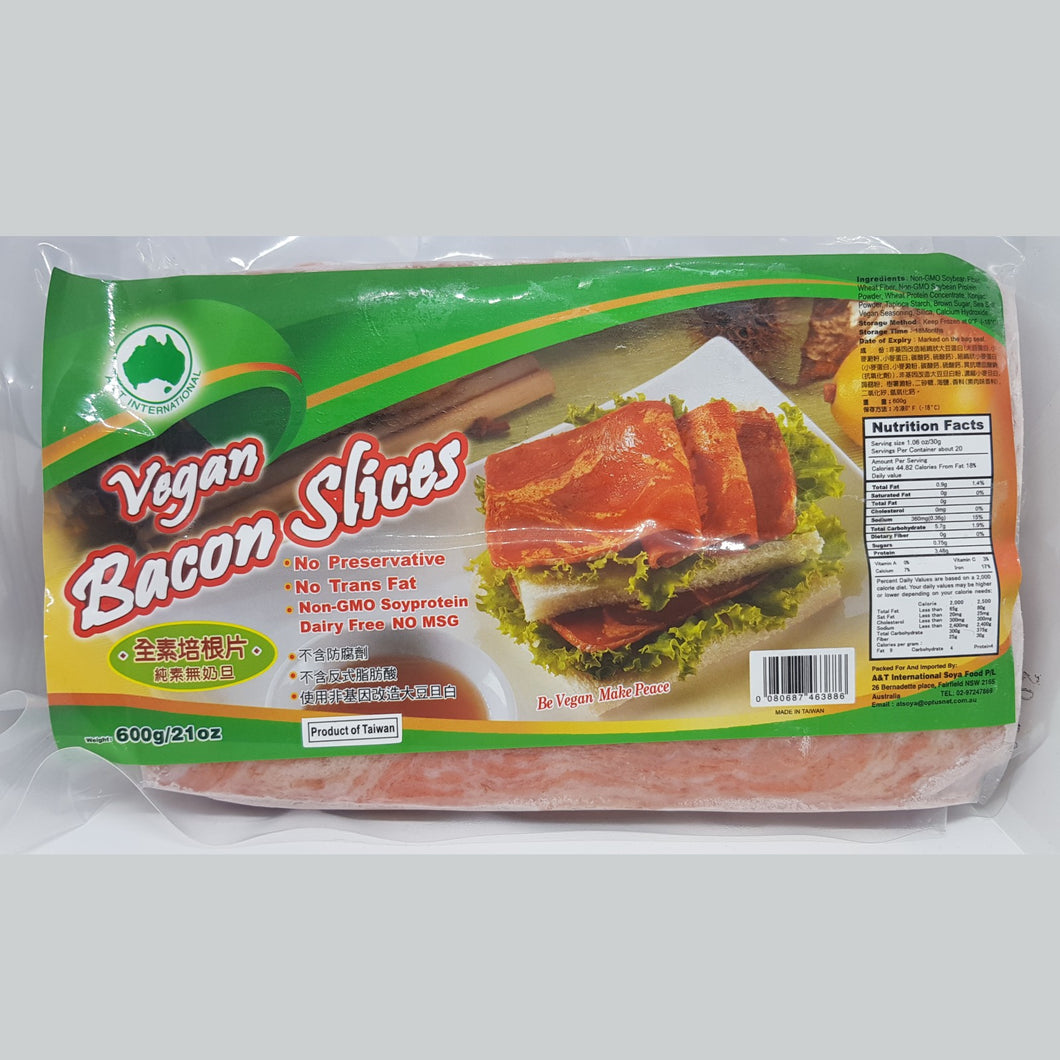 A&T - Vegan Bacon Slices RETAIL CARTON 18kg - 30 x 600g