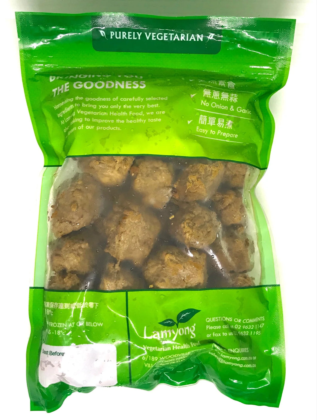 Lamyong - Vegan Meatballs RETAIL CARTON 10.8kg - 12 x 900g