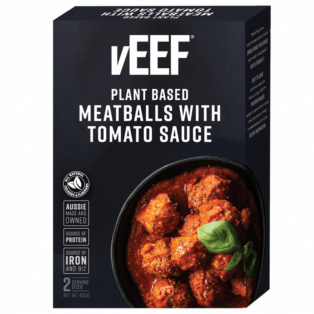 vEEF - Plant Based Italian Meatballs in Tomato Sauce - 4.5kg (9 x 500g)