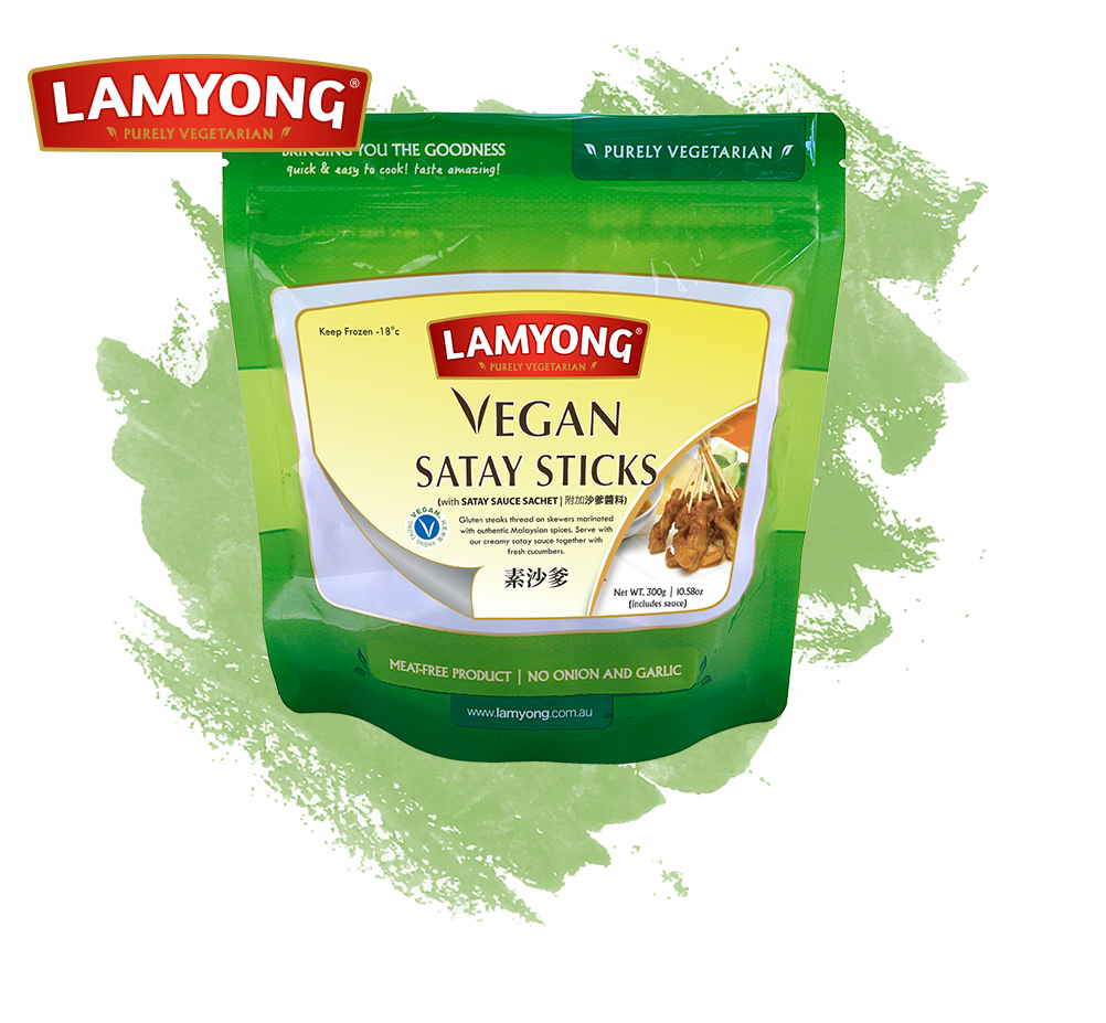 Lamyong - Vegan Satay Sticks RETAIL CARTON 432 pcs - 36 x 12pcs