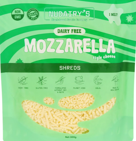 Nudairy - Vegan Shredded Mozzarella RETAIL CARTON 3.6kg - 12 x 300g