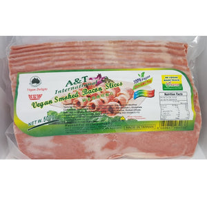 A&T - Vegan Smoked Bacon Slices RETAIL CARTON 12.5kg  - 25 x 500g